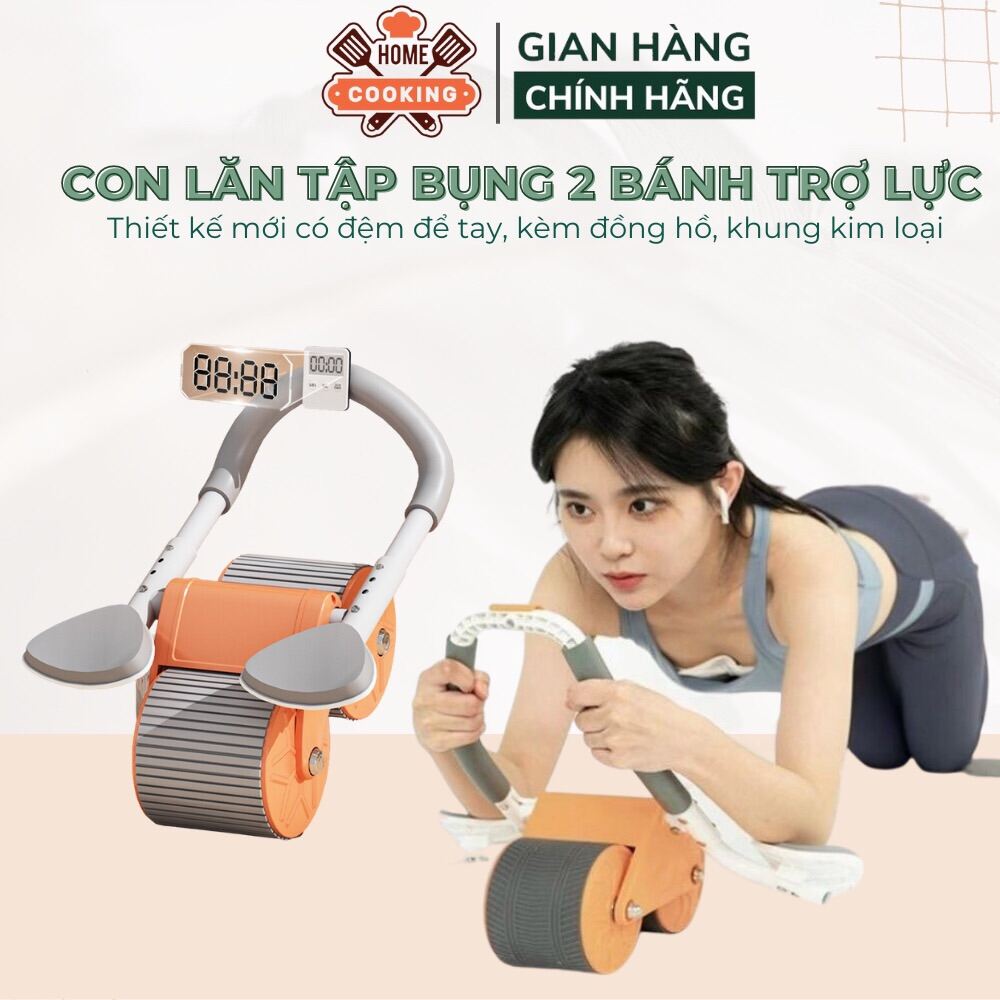 Con Lăn Tập Cơ Bụng 2 Bánh, Con Lăn Trợ Lực Tập Cơ Bụng Tại Nhà Thế Hệ Mới, Chất Liệu Cao Cấp Có Chỗ