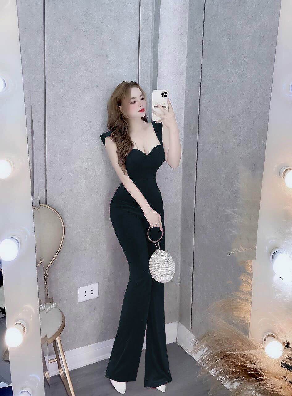 Jum dài ống loe 2 dây cúp ngực dây kéo lưng xinh xắn