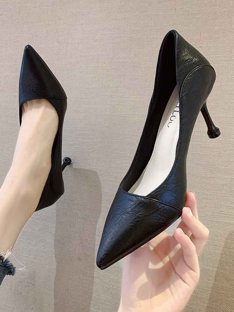 2021 Spring New Shallow Mouth Pointed Toe Two-Way Wear Shoes Women's Fashion Small Fresh French Style Girl Stiletto High Heels Women