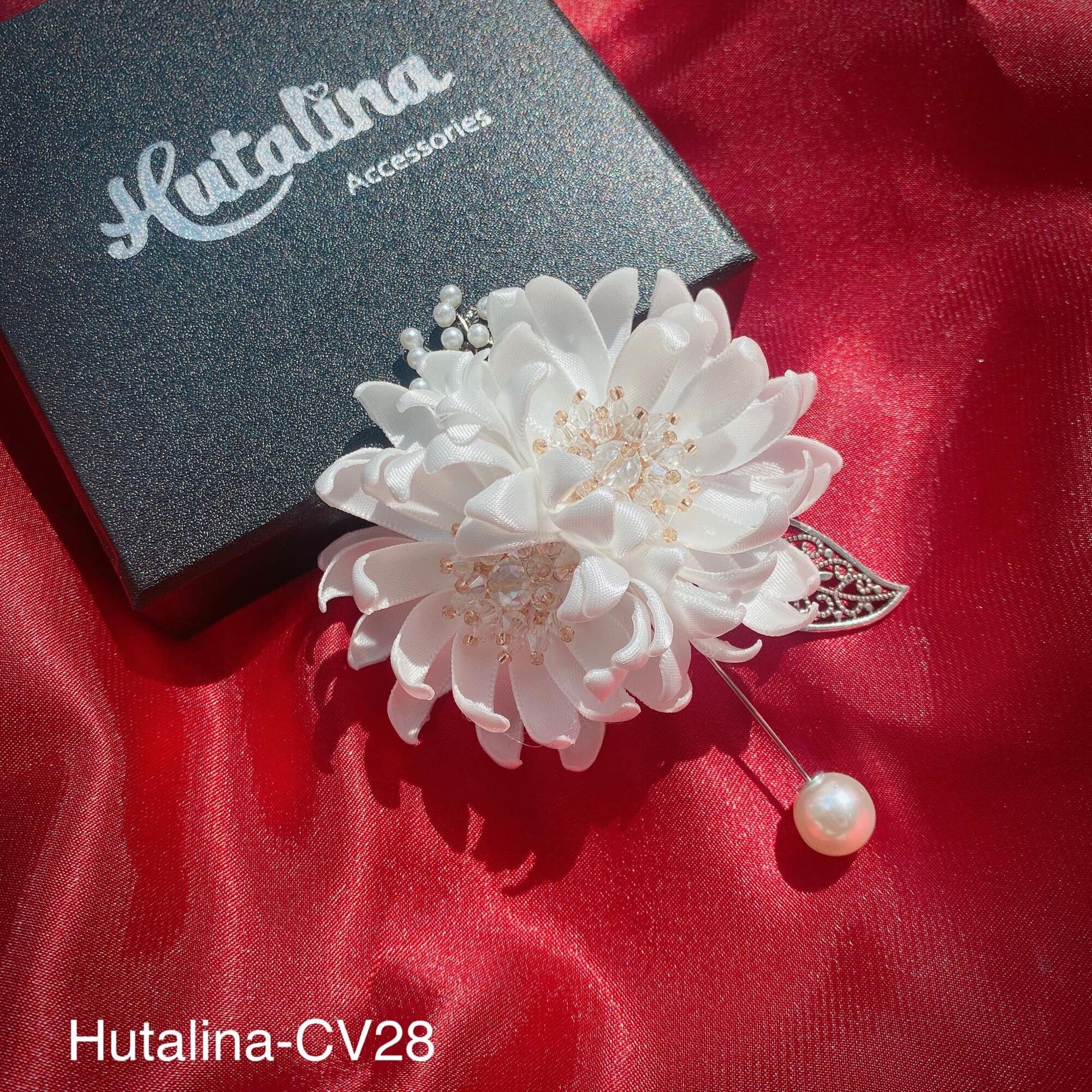 Hoa Cài Áo Handmade Cúc Đôi CV28 - HUTALINA