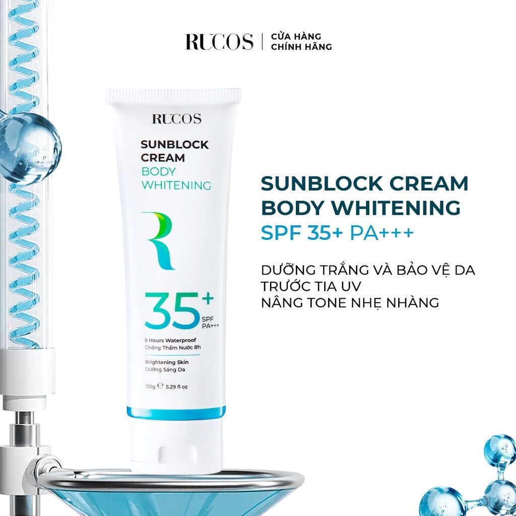Kem dưỡng trắng chống nắng body spf 35+ pa+++ rucos