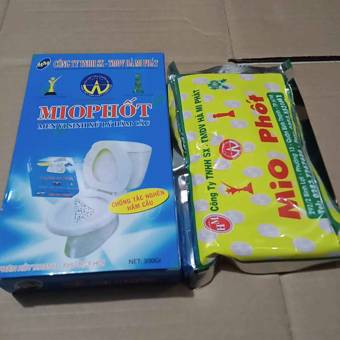 Men vi sinh xử lý hầm cầu miophốt 300gam phân hủy nhanh - khử mùi hôi