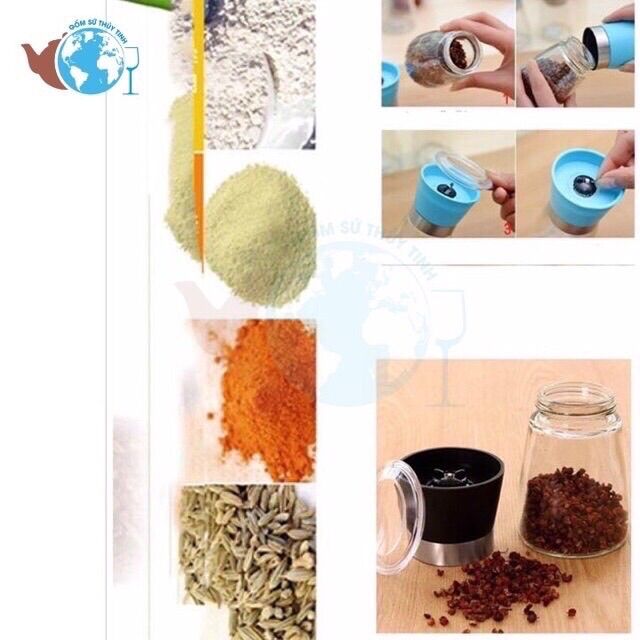 🏵️ Cối xay TIÊU, Xay HẠT đa năng (Thuỷ Tinh)