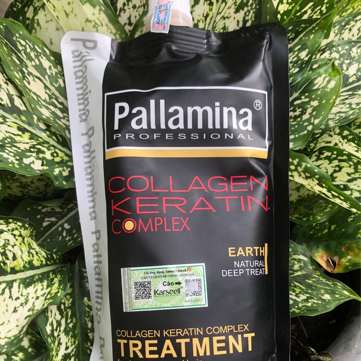 Hấp phục hồi tóc hư tổn Pallamina Collagen Keratin siêu mềm mượt túi 500ml