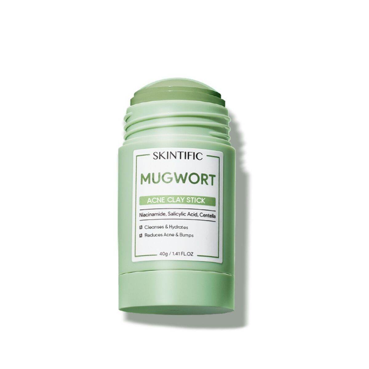 SKINTIFIC Thanh lăn mặt nạ đất sét ngải cứu giảm mụn đất sét Mugwort ANTI PORES & MẶT NẠ ĐẤT SÉT bùn MỤN Cấp ẩm Ngải Cứu 40g