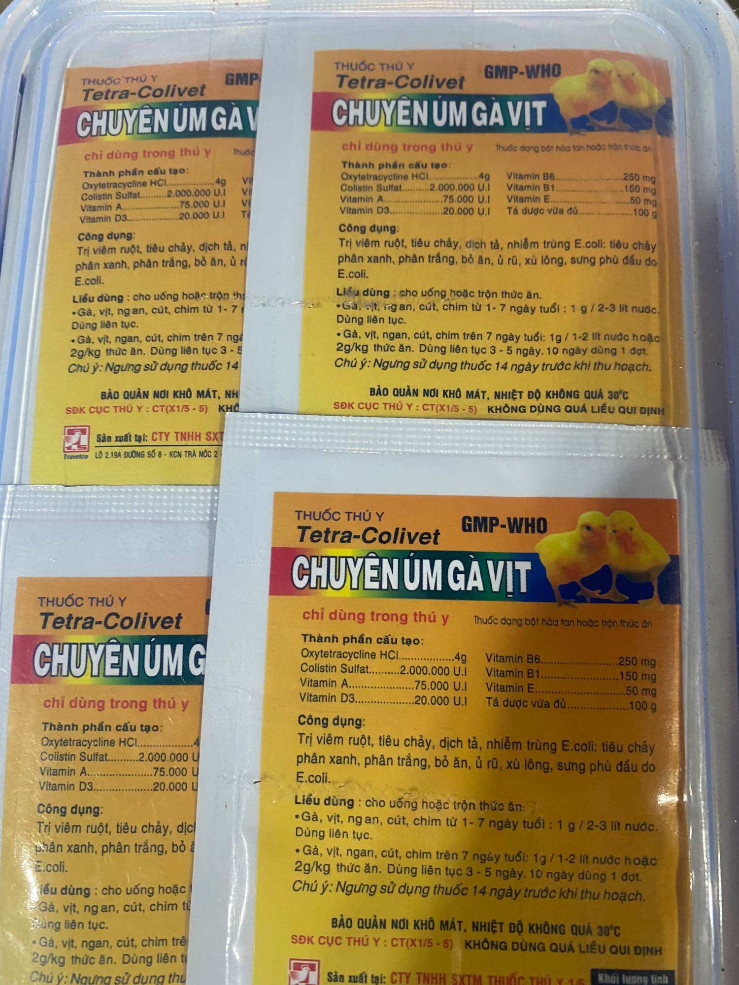 Úm gà vịt ngan cút [tetra colivet 10 gr]
