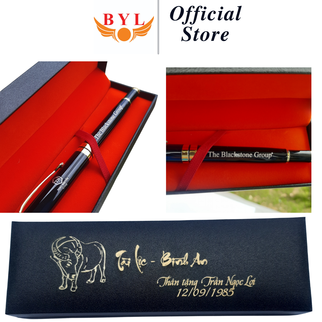 Bút ký dạ bi khắc tên  BYL-004/ Vỏ đen