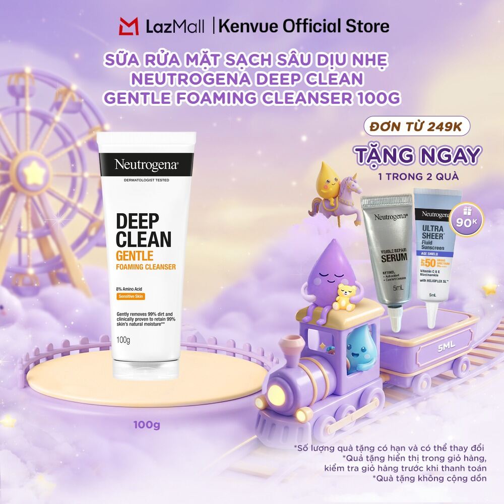 Sữa rửa mặt Sạch Sâu Lành Tính Neutrogena Deep Clean Gentle Foaming Cleanser 100g  150g