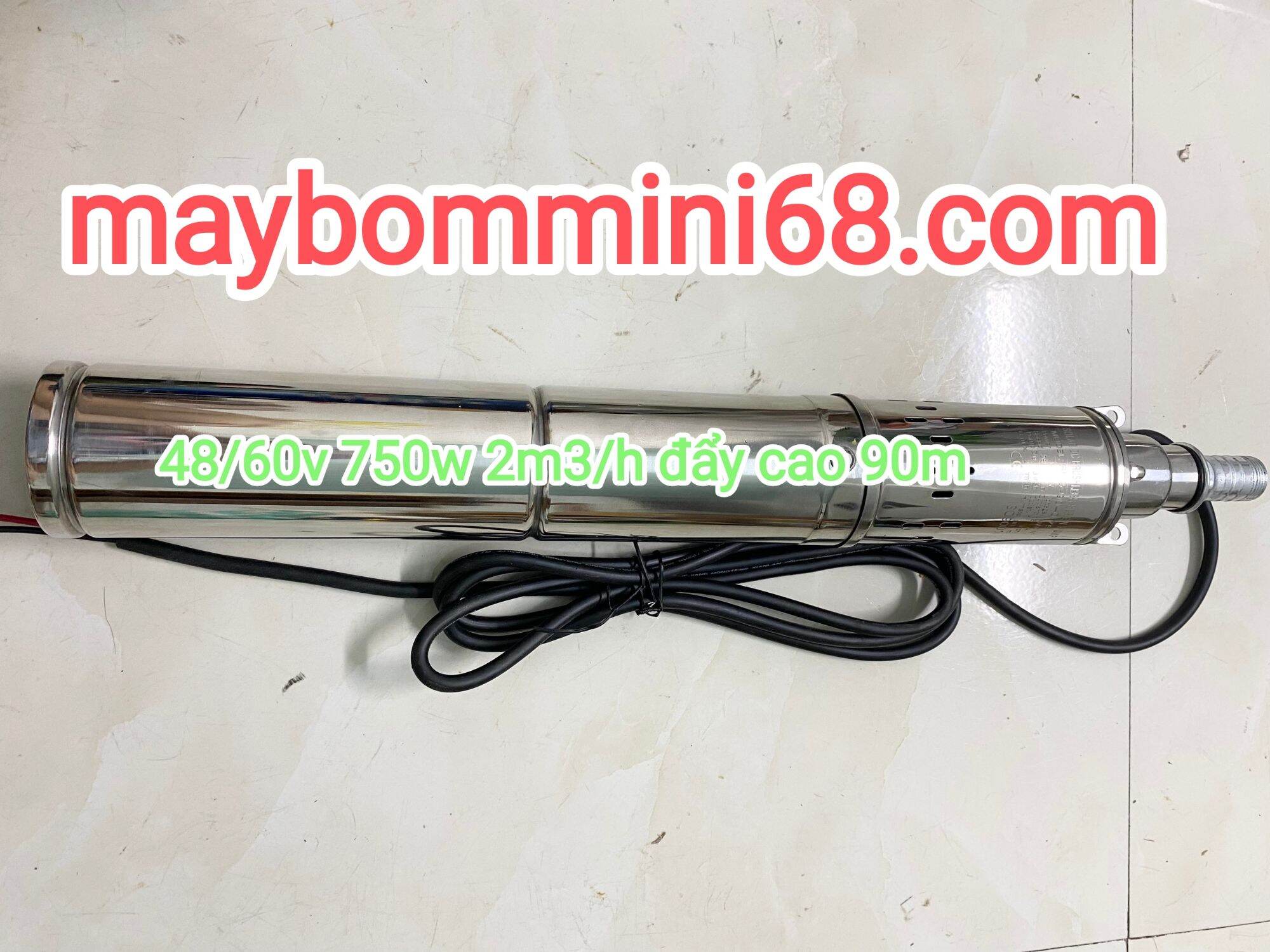 máy bơm hỏa tiễn không chổi than 48/60v 750w 2m3/h đẩy cao 90m