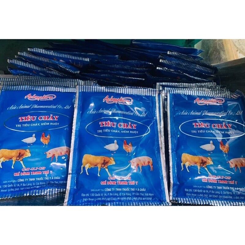 Tiêu chảy đen phòng tiêu chảy, viêm ruột, phân xanh, phân trắng  heo, trâu, bò