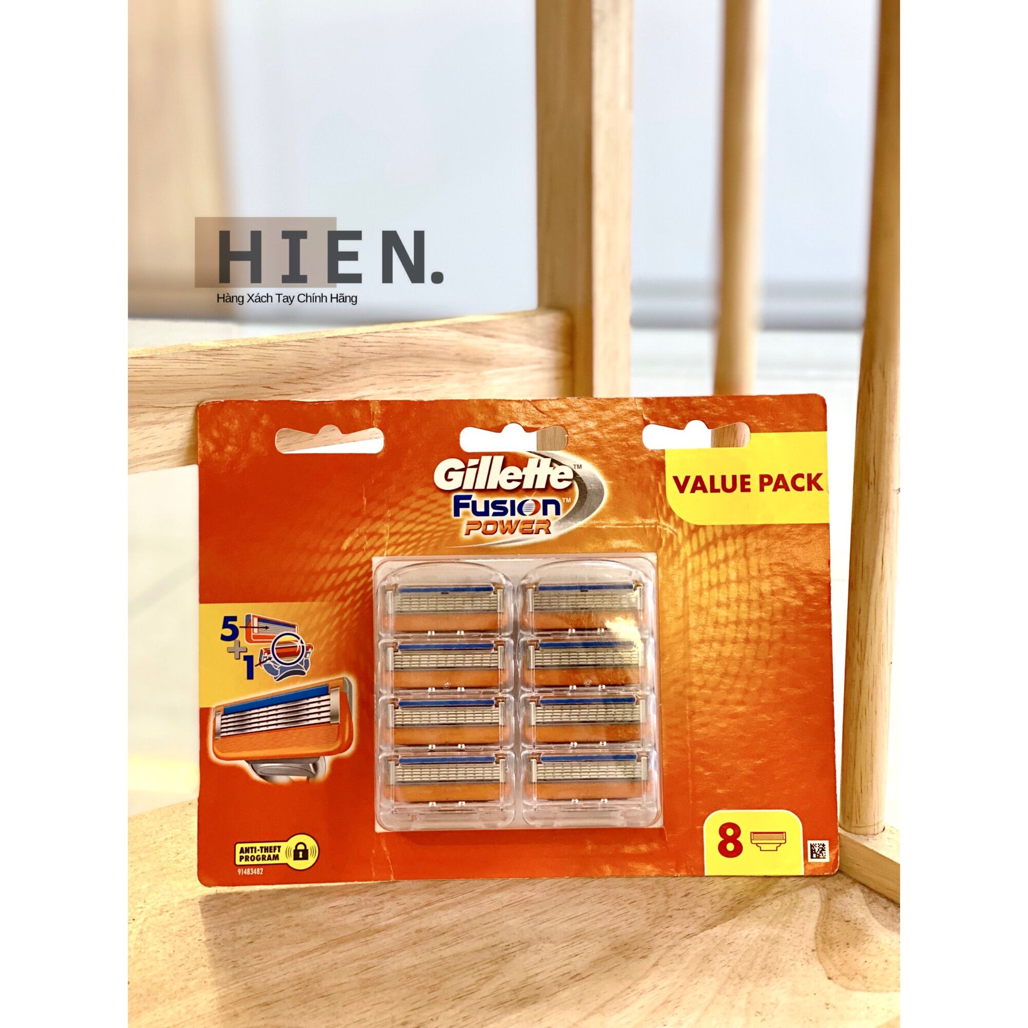 Lưỡi dao cạo râu gillette fusion power vỉ 8 lưỡi dao