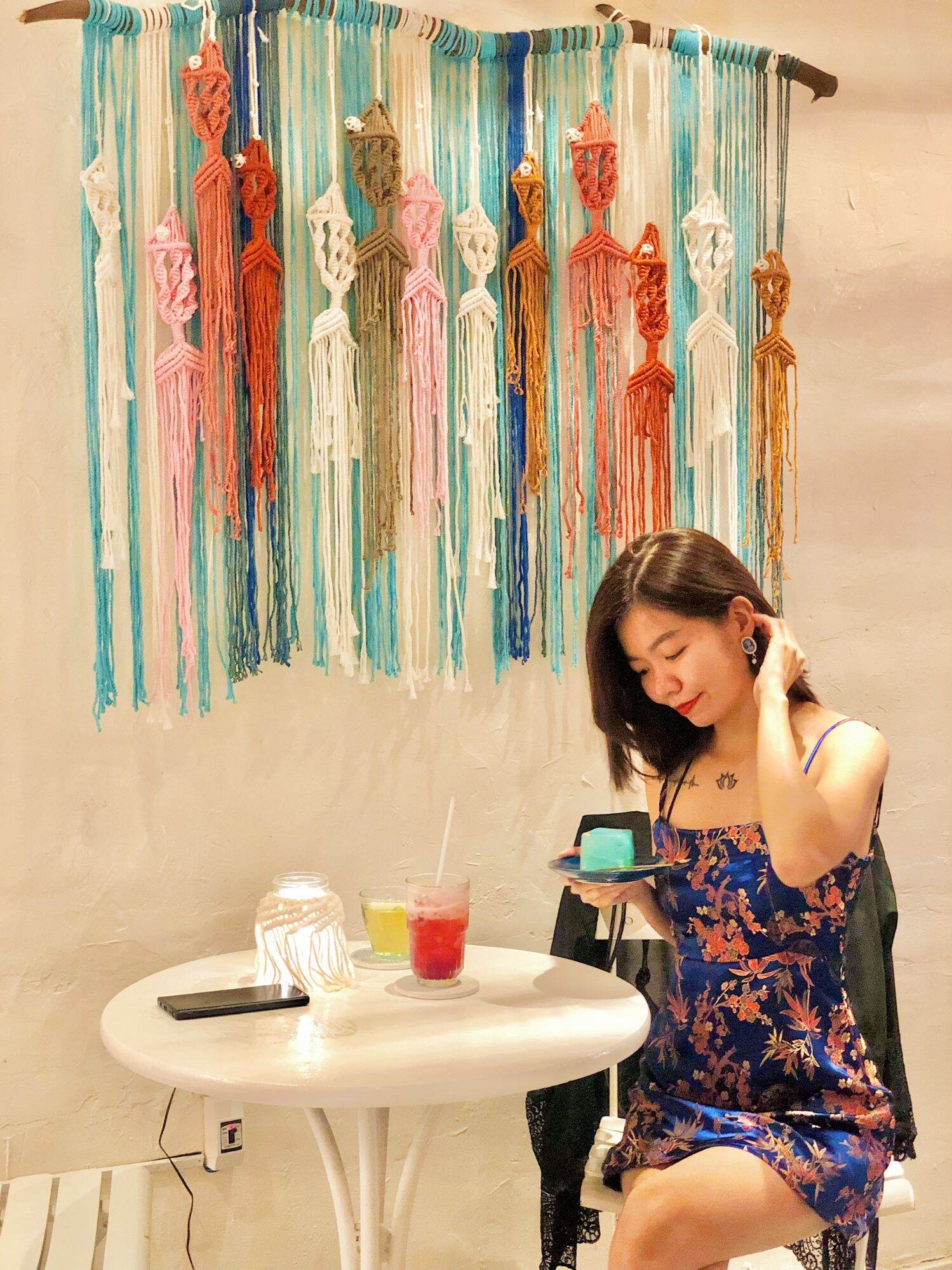 Mành cá macrame treo tường trang trí nội thất độc đáo
