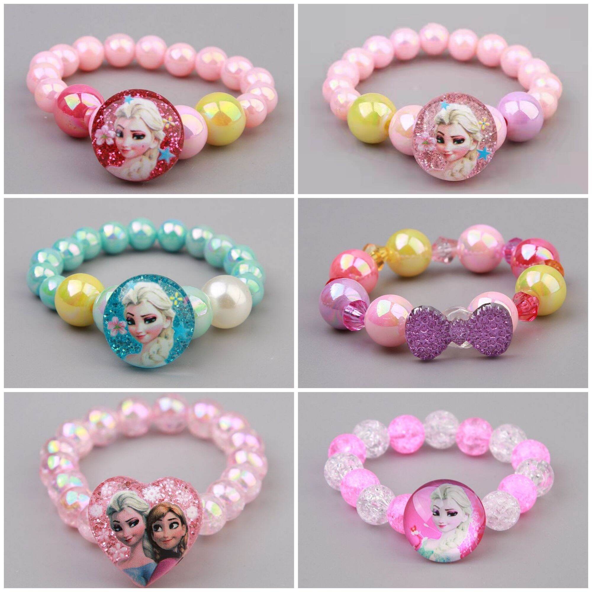 Vòng đeo tay cho bé gái hình Elsa Pony cầu vồng hạt ngọc siêu bóng đẹp vòng tay Elsa trẻ em bé gái