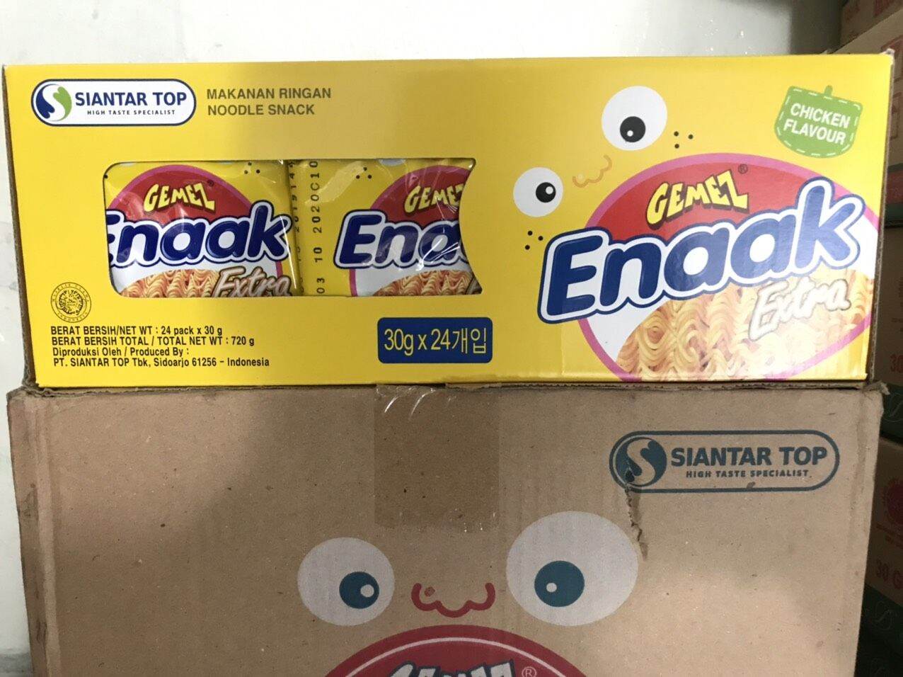 Combo hộp 24 gói Mì Snack Gà ăn sống Indo