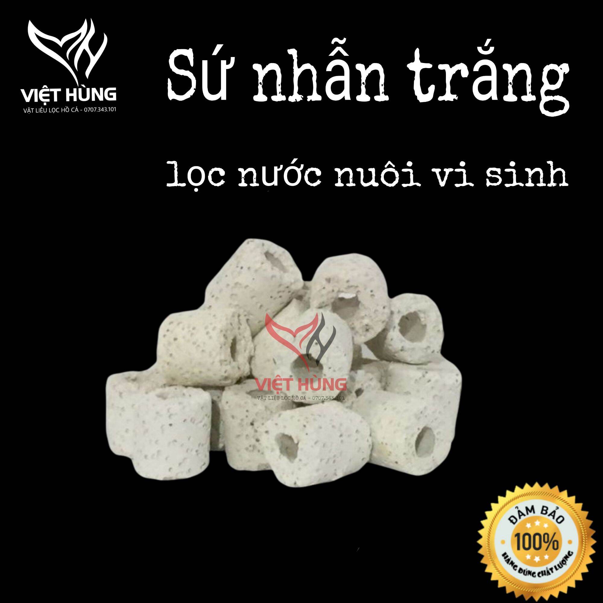 Sứ nhẫn trắng - 500g sứ lổ lọc nước vật liệu lọc hồ koi