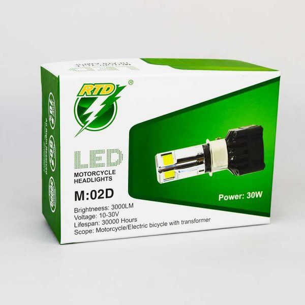 ĐÈN LED XE MÁY  RTD 02D/30W 3 TIM SIÊU SÁNG