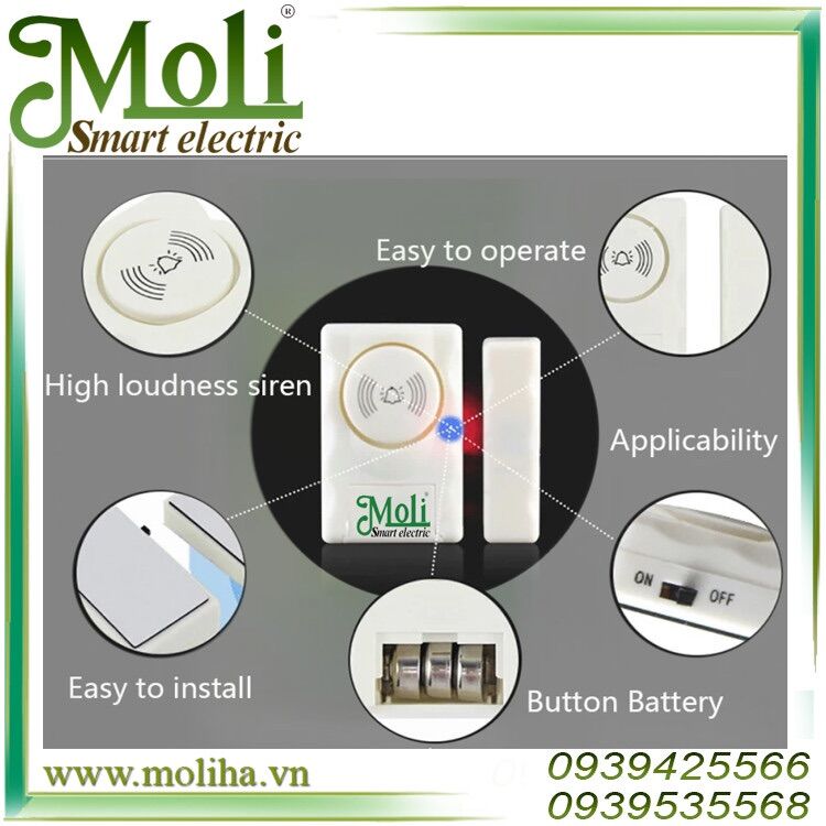 Moli - báo động cảm ứng cửa từ moligắn cửa chống trộm