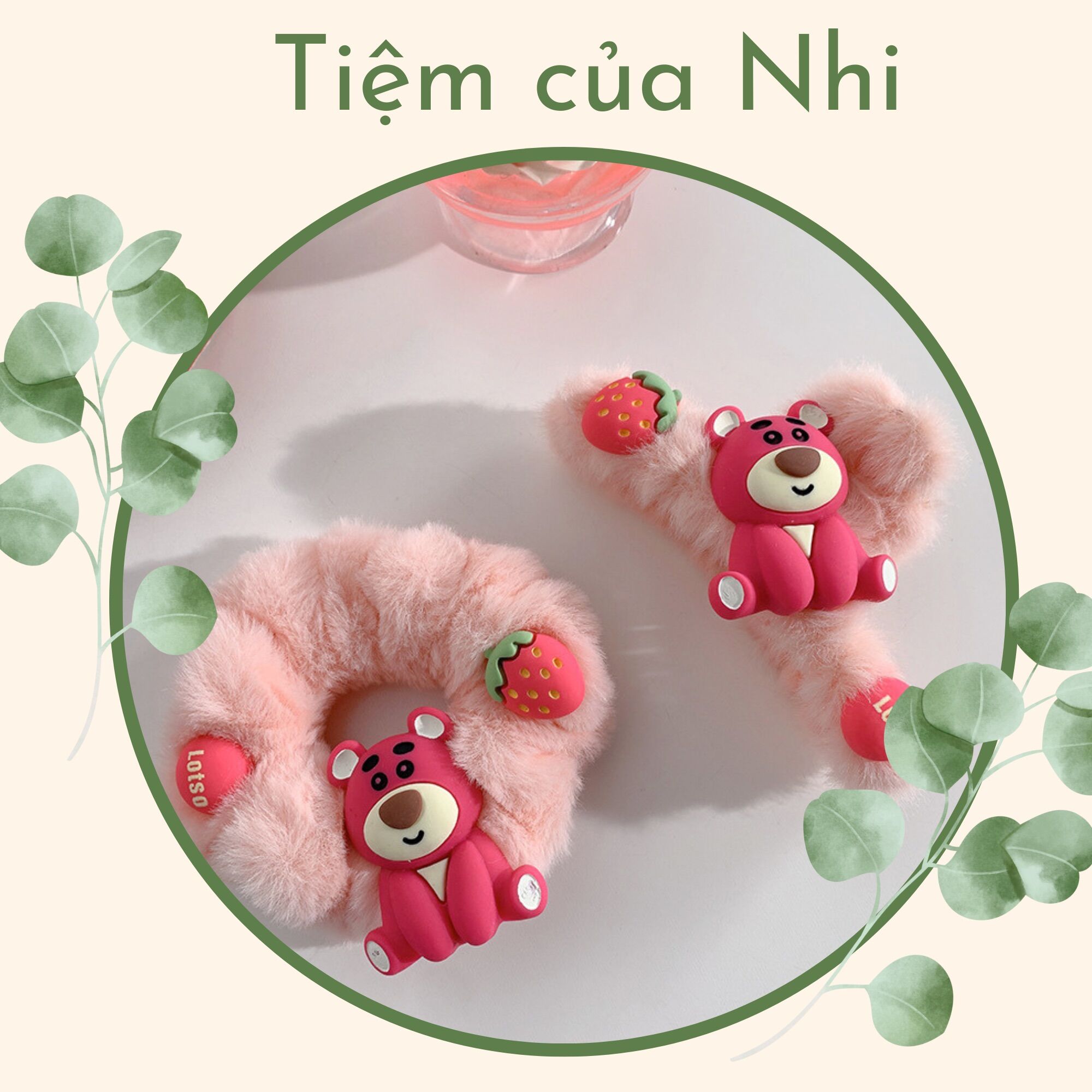Cột tóc kẹp tóc gấu dâu lotso