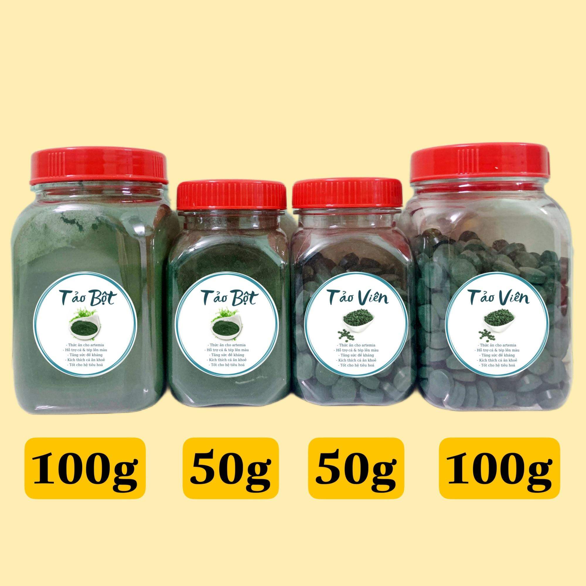Tảo Bột - Tảo Viên ( 50g - 100g ) Thức Ăn Cho Cá , Tép , Atermia Sinh Khối...