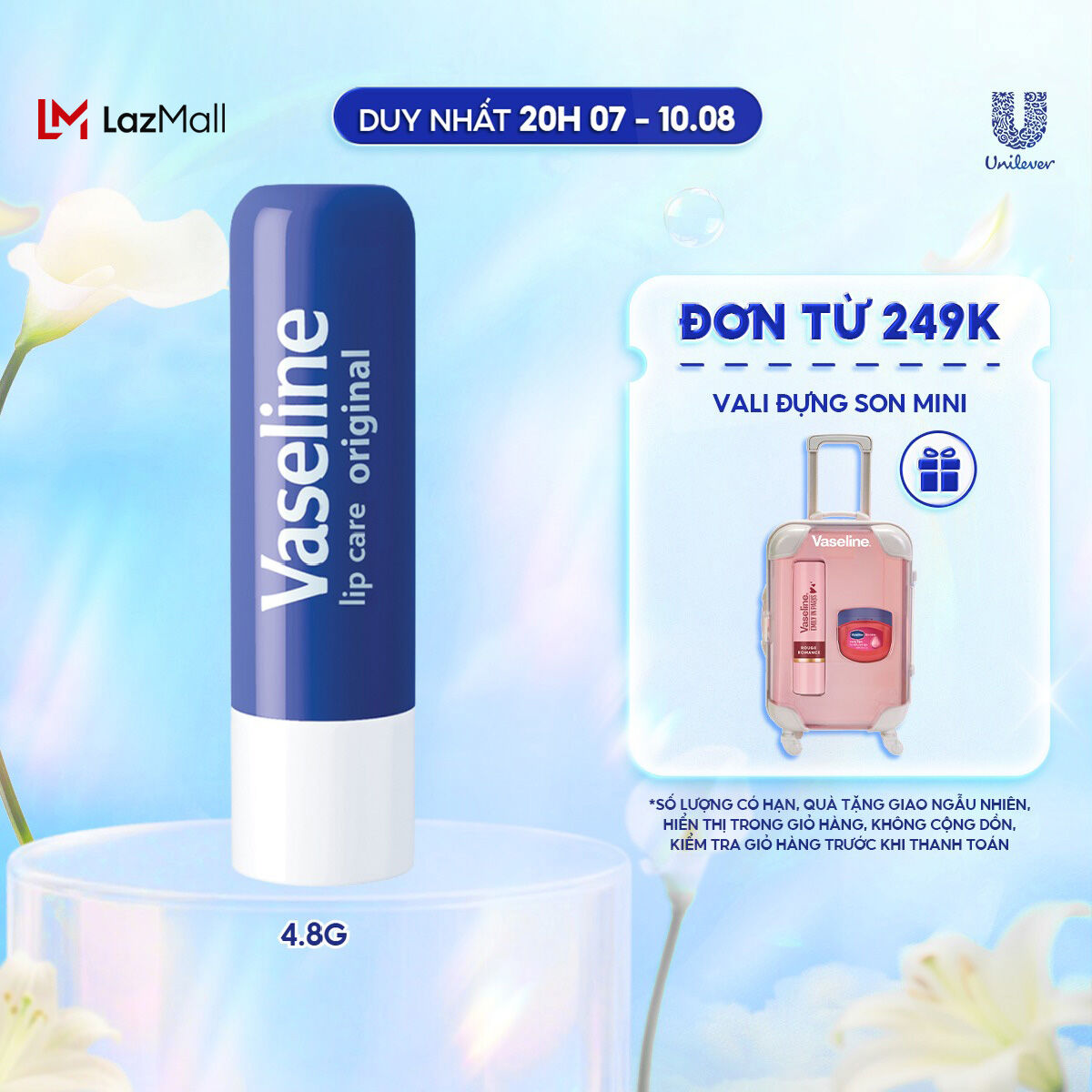 Son dưỡng môi Vaseline Lip Care Mềm Mịn dạng thỏi 4.8g