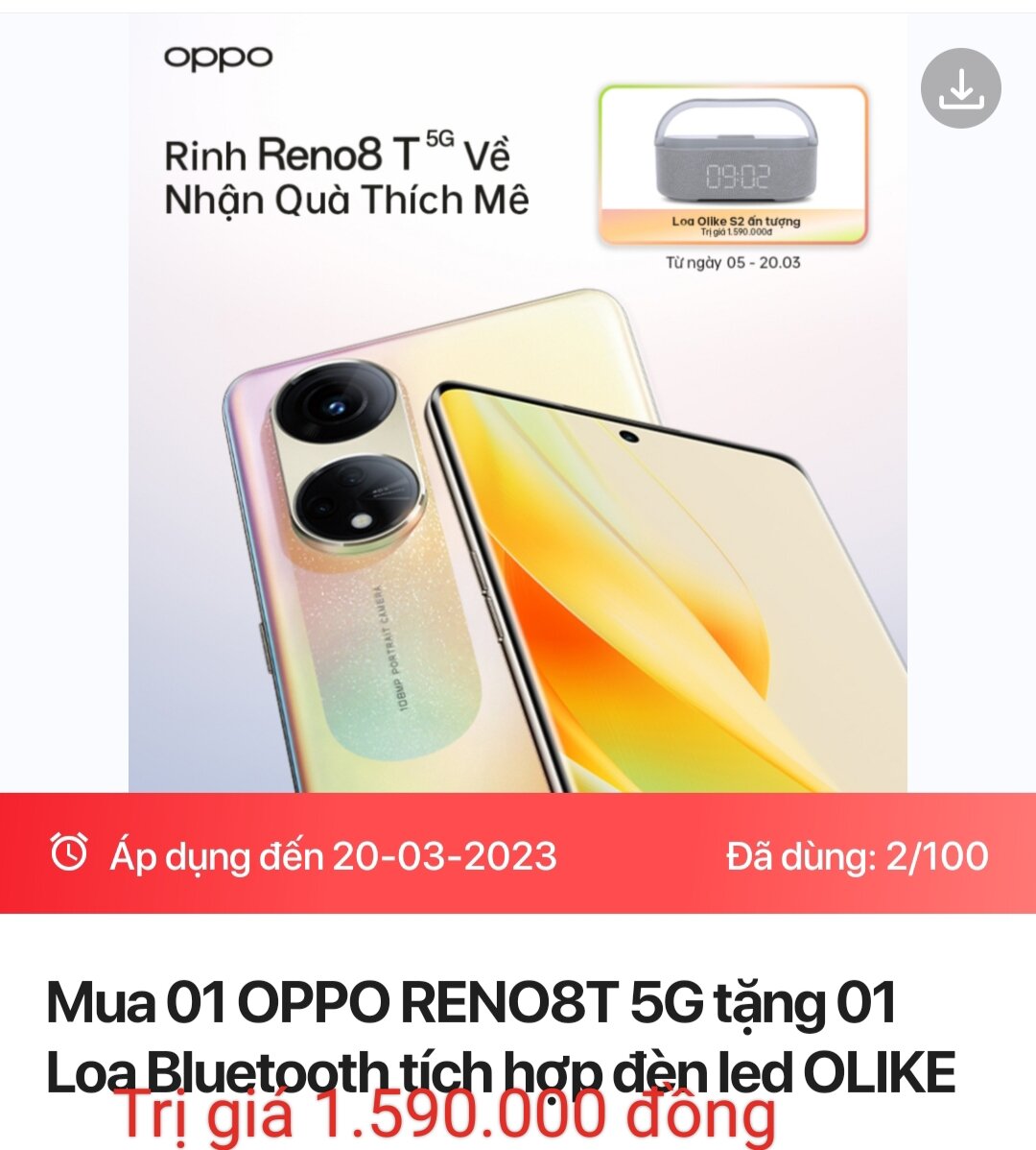 Điện thoại OPPO RENO8T 5G