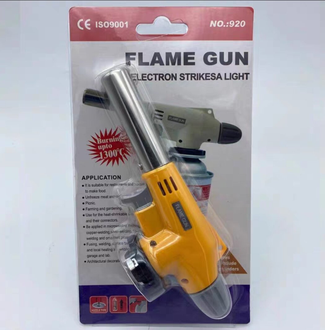 Đầu khò ga mini Đánh lửa tự động 915 xám . vàng.