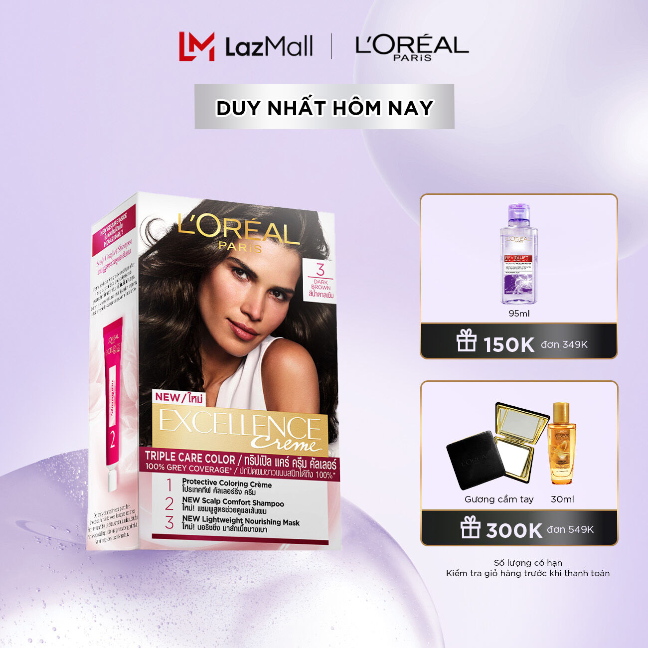 Màu nhuộm dưỡng tóc phủ bạc L'Oreal Paris Excellence Crème 172ml