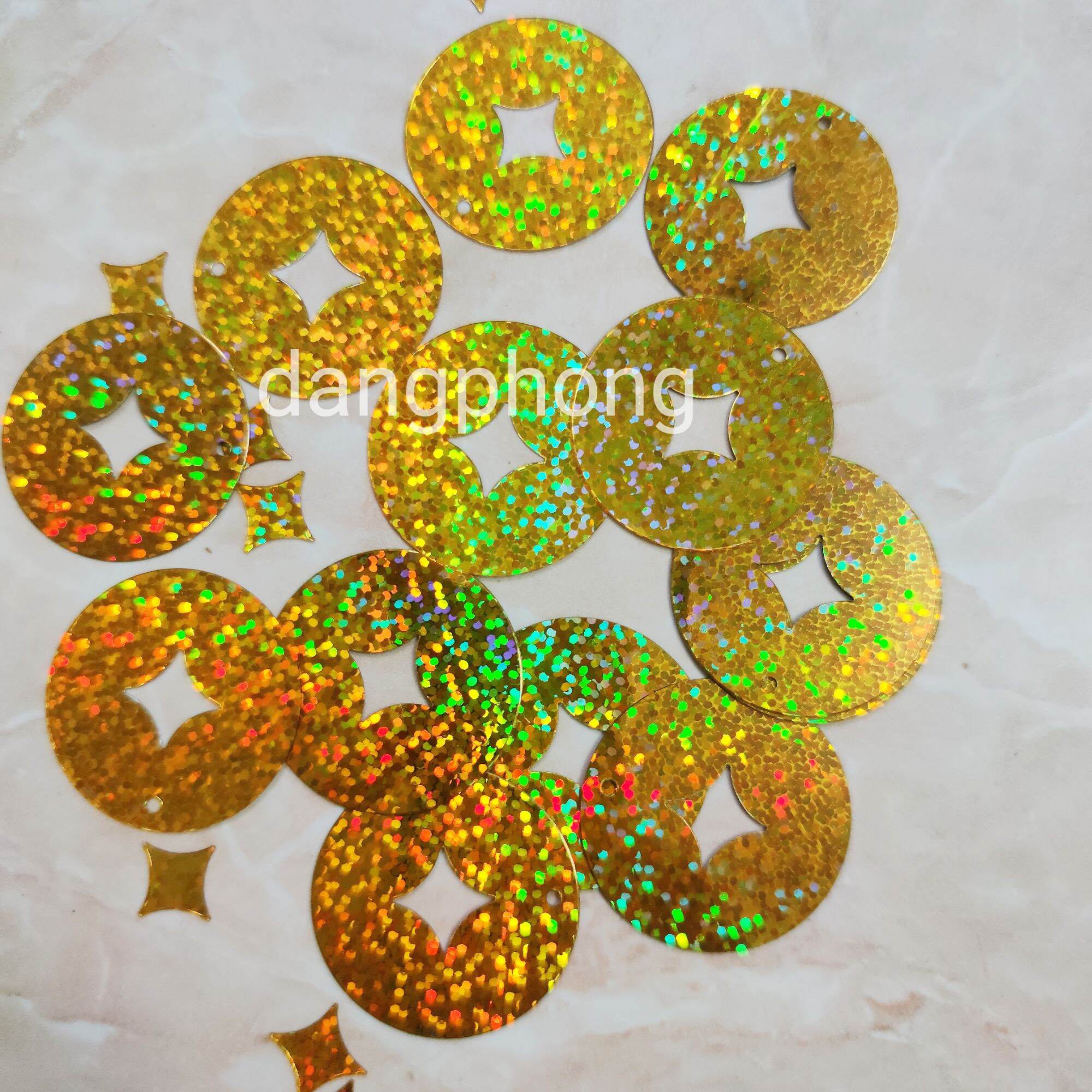 [HCM]100g lá vàng đồng xu trang trí cây kim tiền