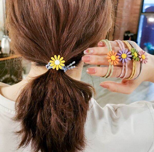 Combo 10 dây cột tóc daisy hoa cúc phong cách Hàn Quốc