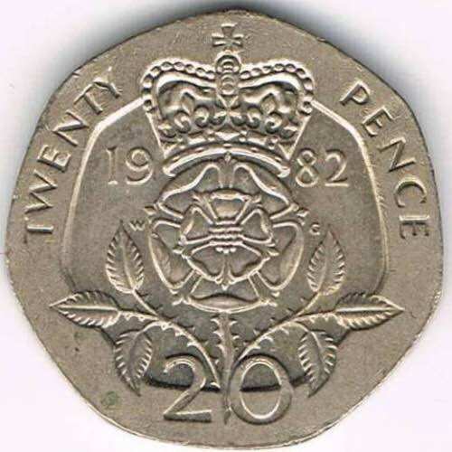 Đồng xu 20 pence của Anh 1982 - 2008