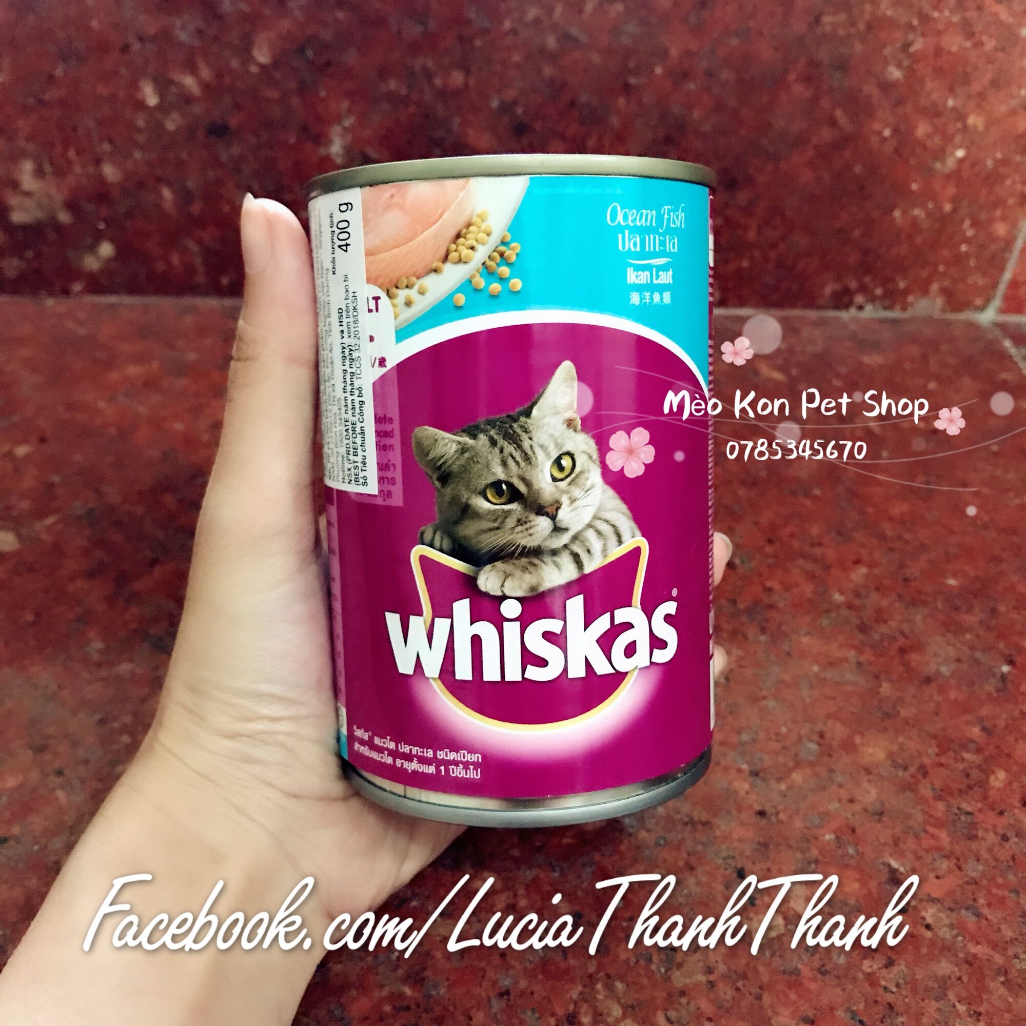 [HCM]Thức ăn mèo Pate Whiskas lon đủ vị 400gram