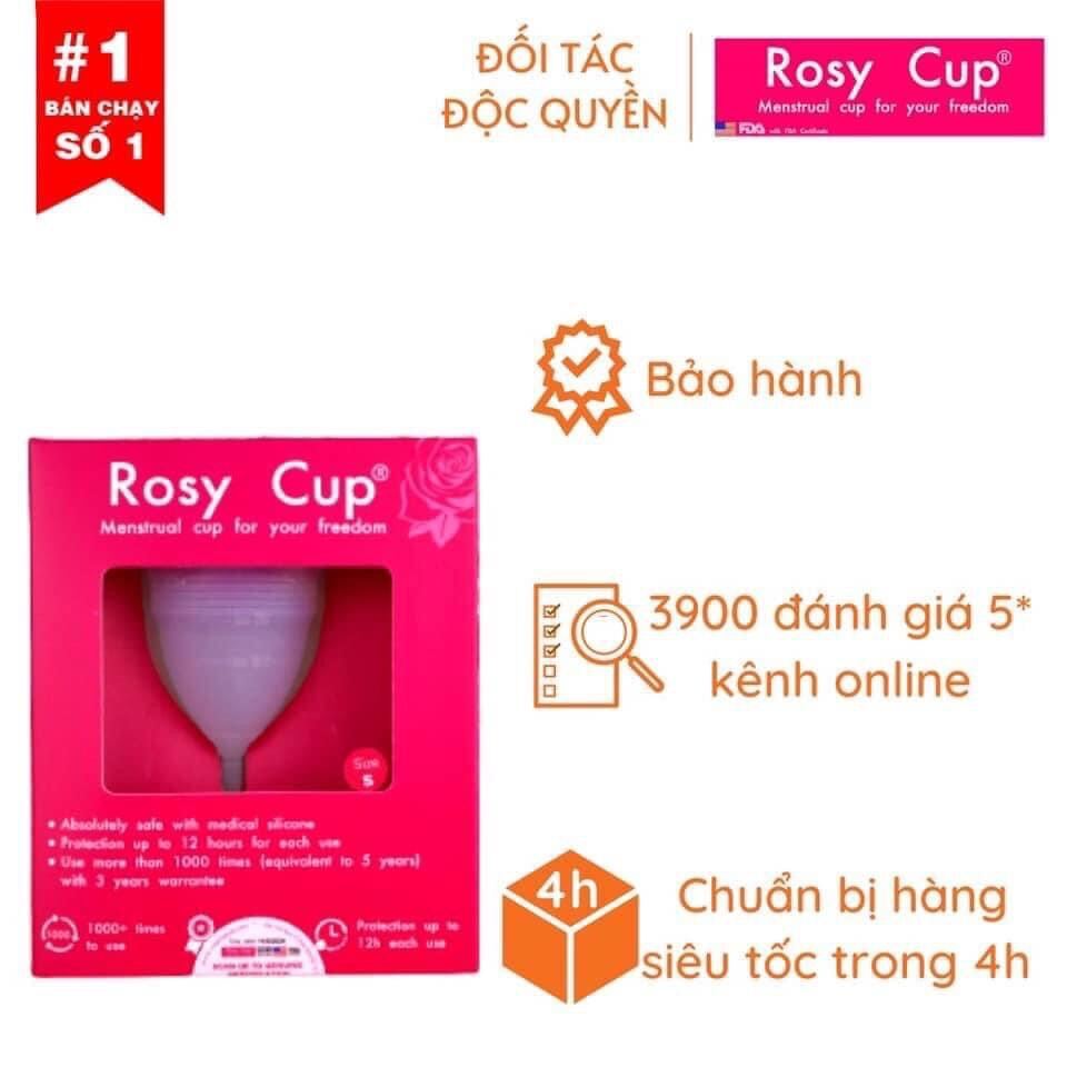 Cốc nguyệt san Rosy Cup chính hãng tặng quà kèm theo