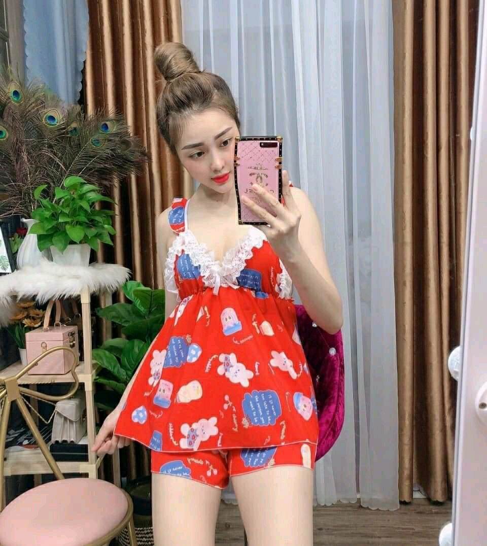 [HCM]Đồ bộ ngắn mặc nhà cho nữ kate lụa hàn châu - M04