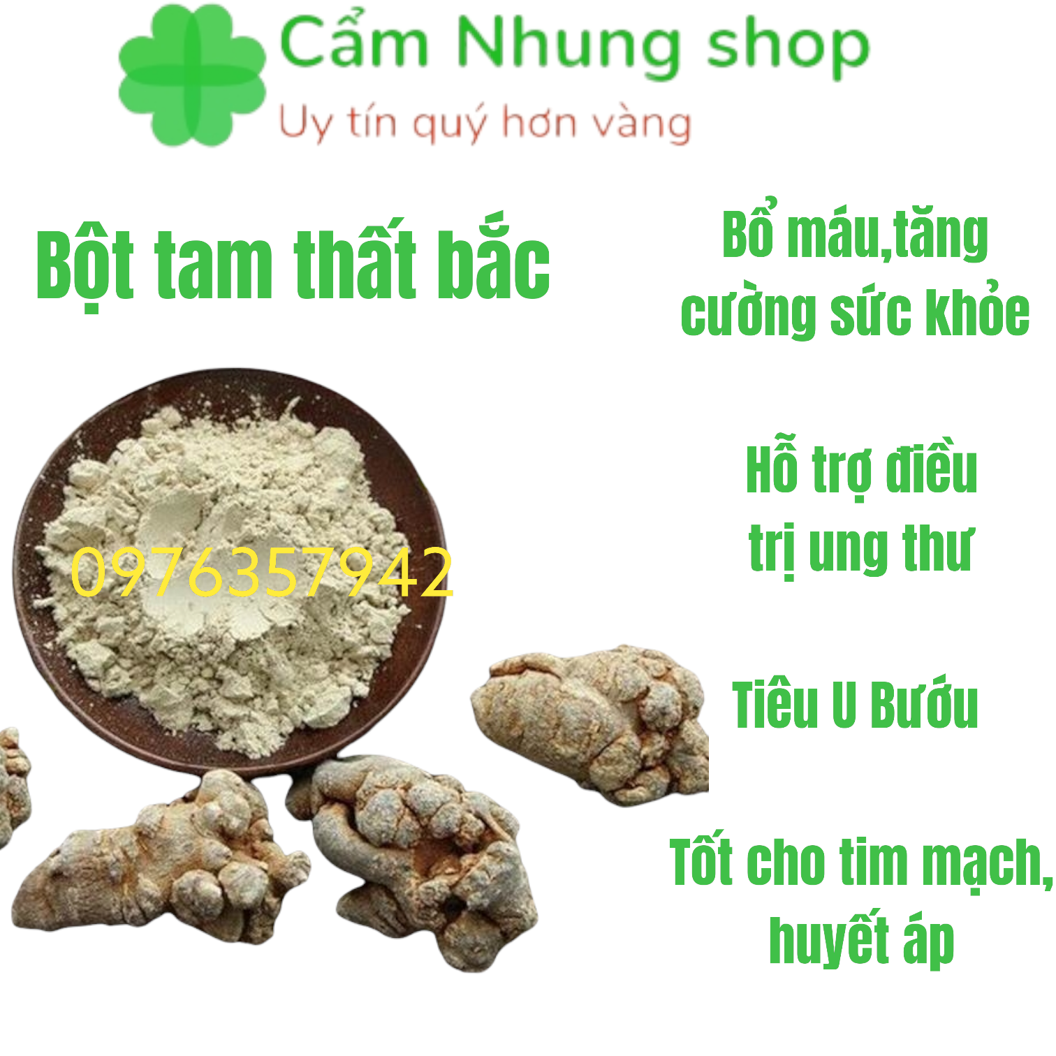 100gr Bột củ tam thất bắc hàng chuẩn không pha