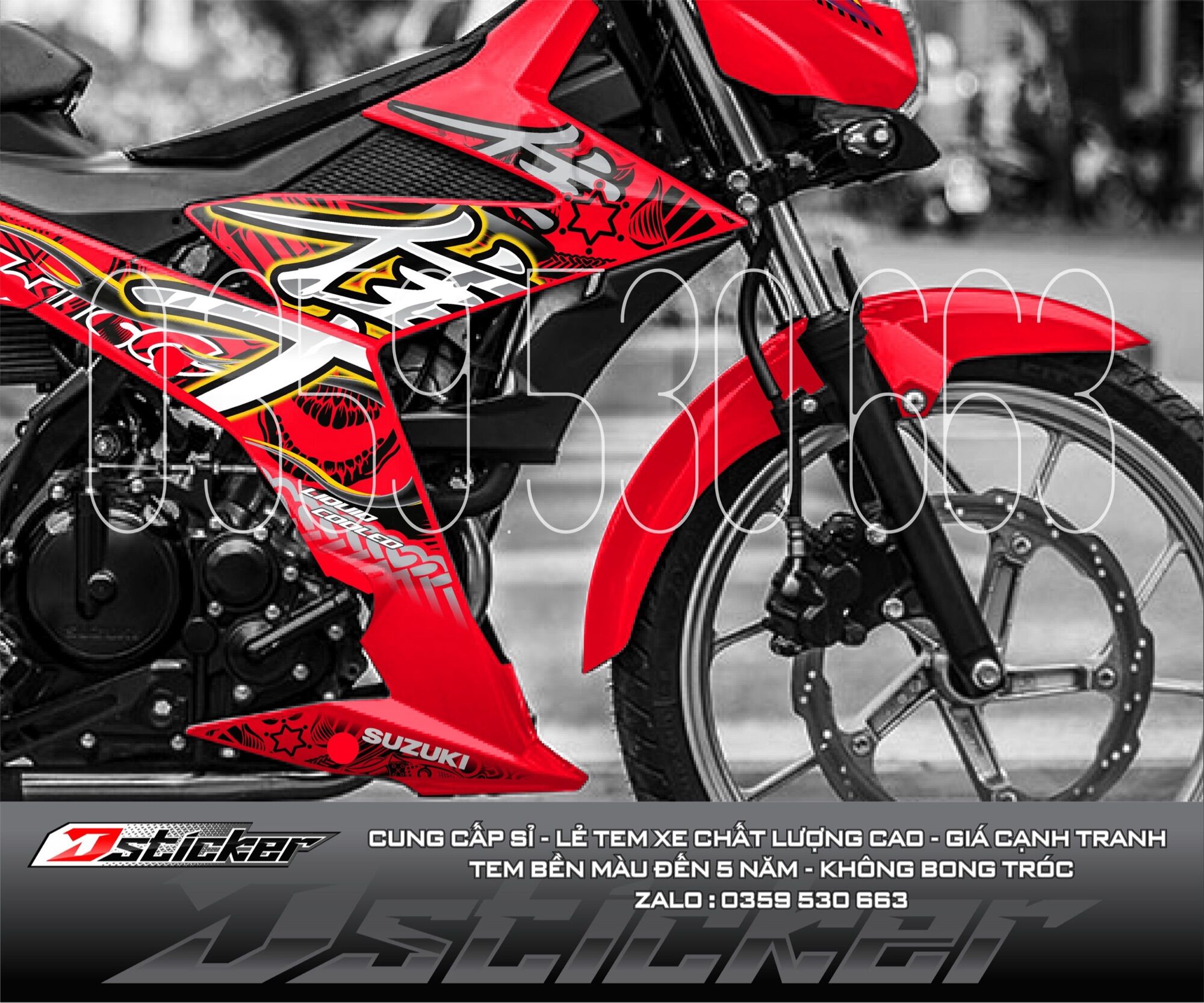 Tem Hayabusa rời Satria màu đỏ - không bay màu - đổi Raider ib