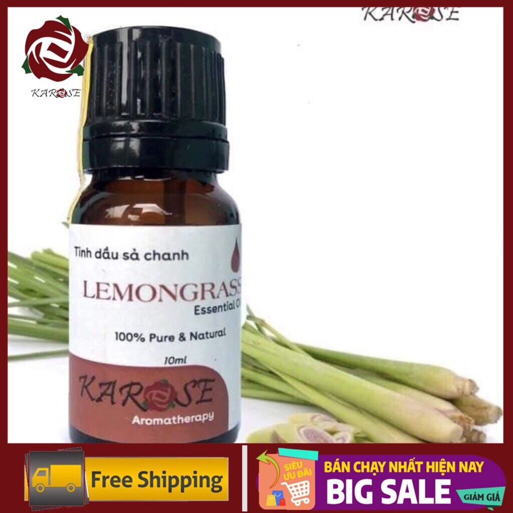 Tinh dầu sả chanh karose làm thơm cơ thể, xông phòng xua đuổi côn trùng 10ml