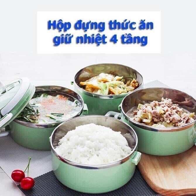 Cặp lồng lúa mạch giữ nhiệt 4 tầng🍂