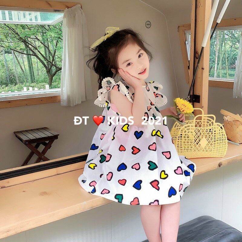 VÁY ĐŨI TRÁI TIM DỄ THƯƠNG CHO BÉ GÁI