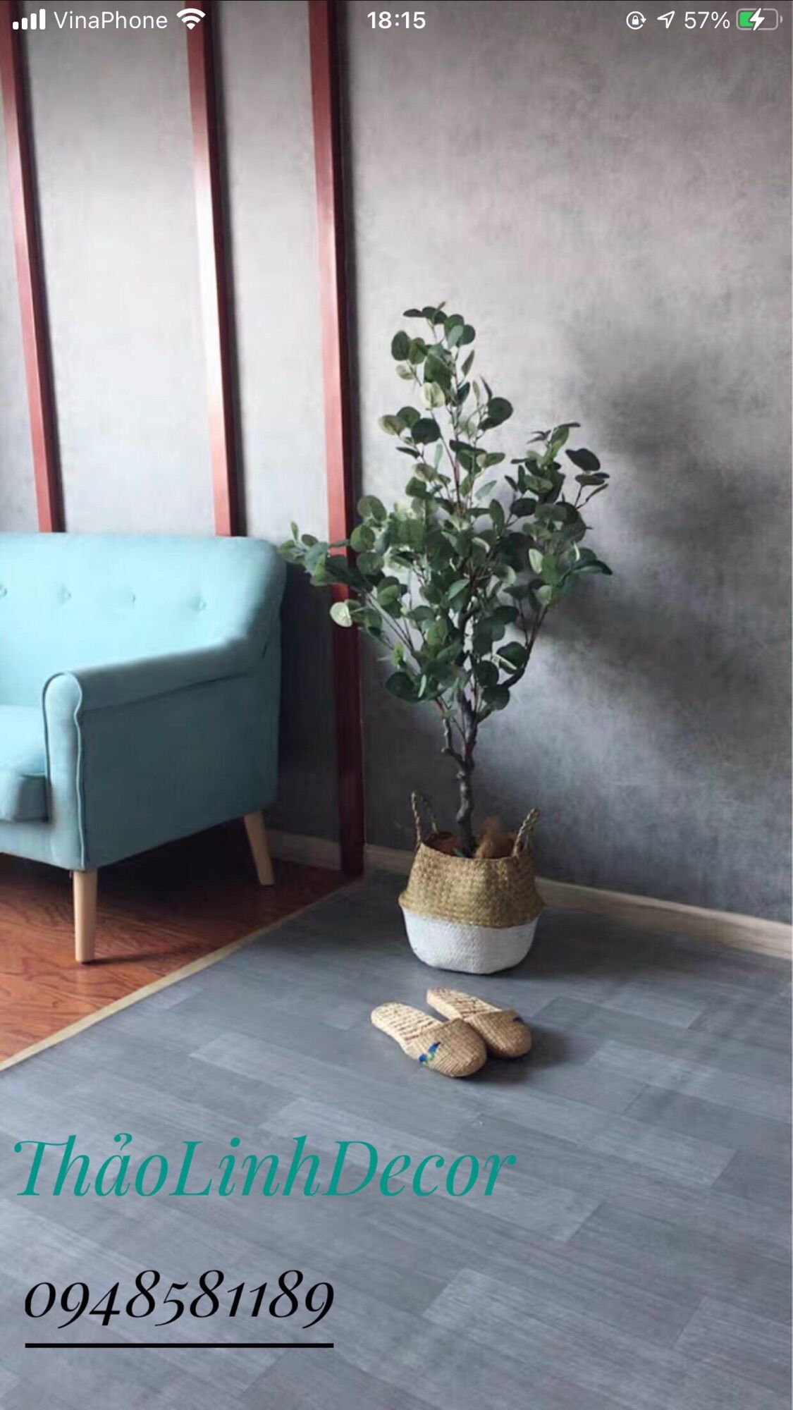 Cây giả cây bạch đàn trang trí 130cm hằng decor