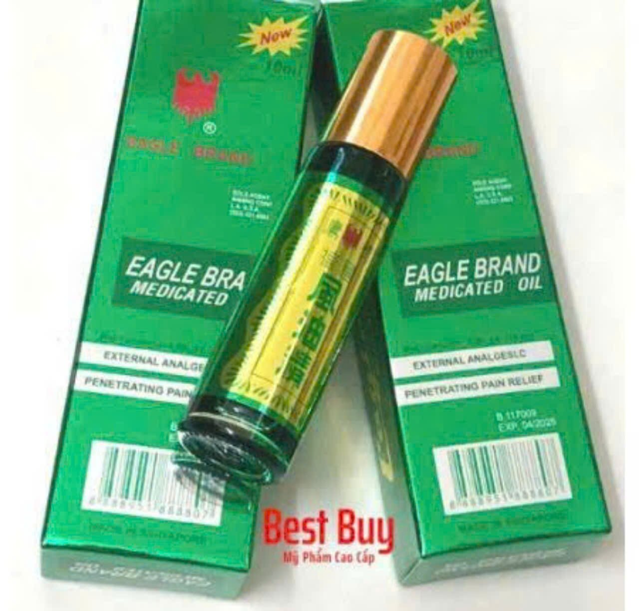 CHÍNH HÃNG-COMBO 2 HỘP-DẦU XANH CON Ó EAGLE BRAND 10ML CỦA MỸ (DẠNG LĂN)