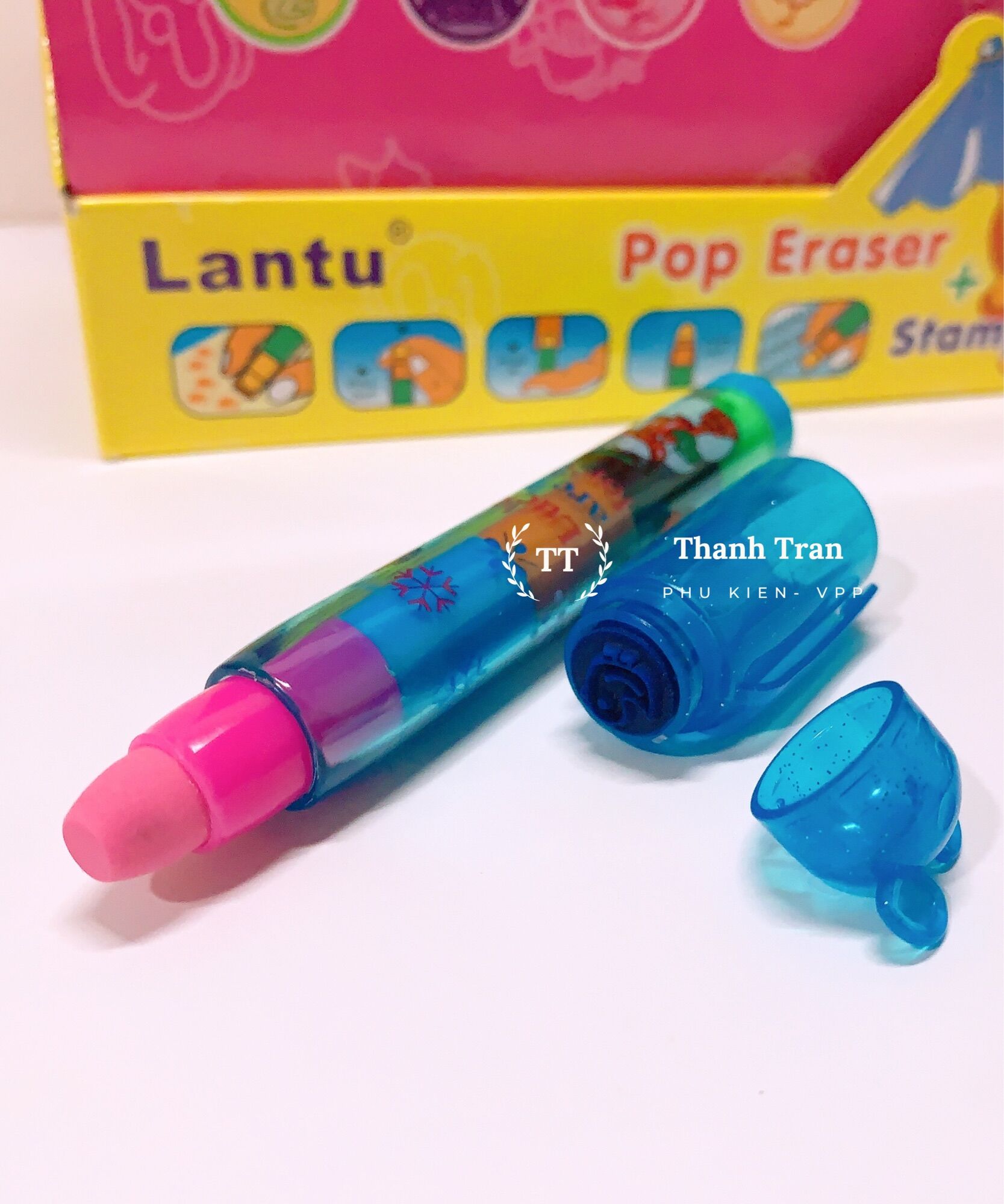 Gôm tẩy khúc có đóng dấu trên nắp