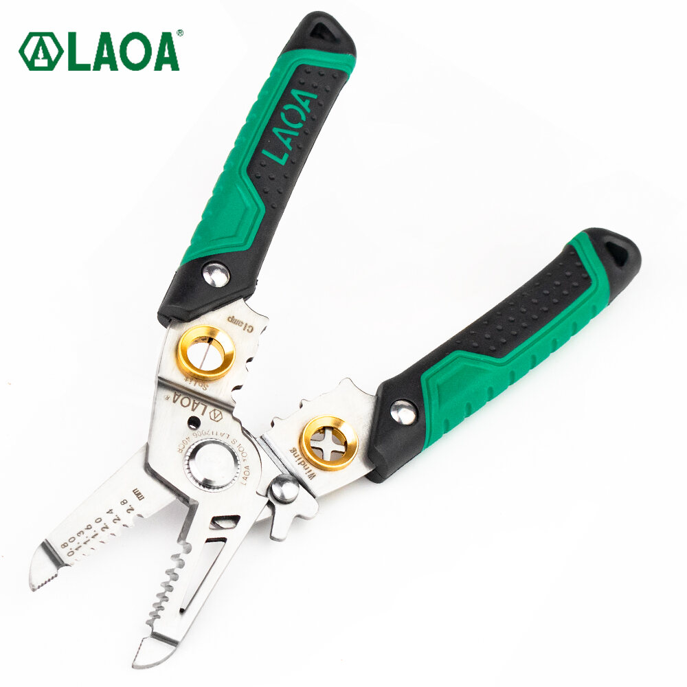 Laoa Đa Năng 7 Trong 1 Tuốt Dây Kìm Thợ Điện Cắt Cáp Uốn Tách Dây Quấn Dụng Cụ Cầm Tay Chrome Vanadium