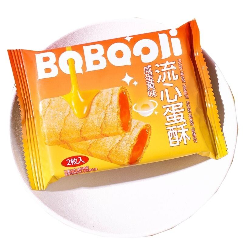 Babaoli Flow Heart Egg Crisp Souffle Với Hương Vị Lòng Cá Muối Bánh Ngọt Truyền Thống Trung Quốc Ăn 