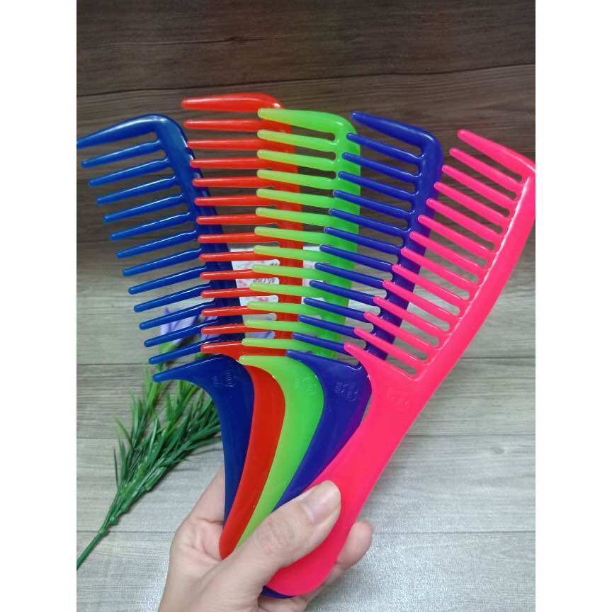 🏵️ Set 10 lược RĂNG THƯA Đục cho Tóc Uốn, Tóc Rối ( 20cm)