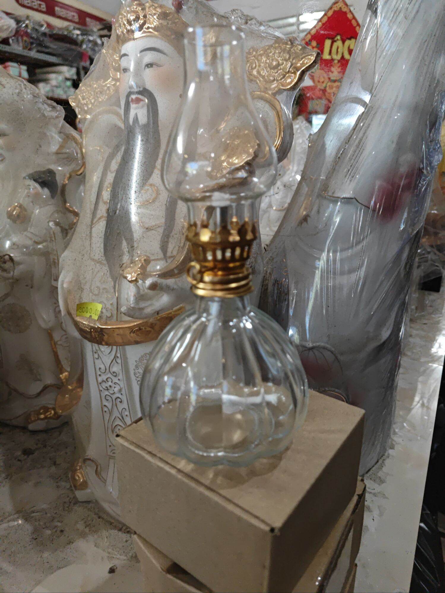 Bộ đèn dầu thủy tinh 2 cái