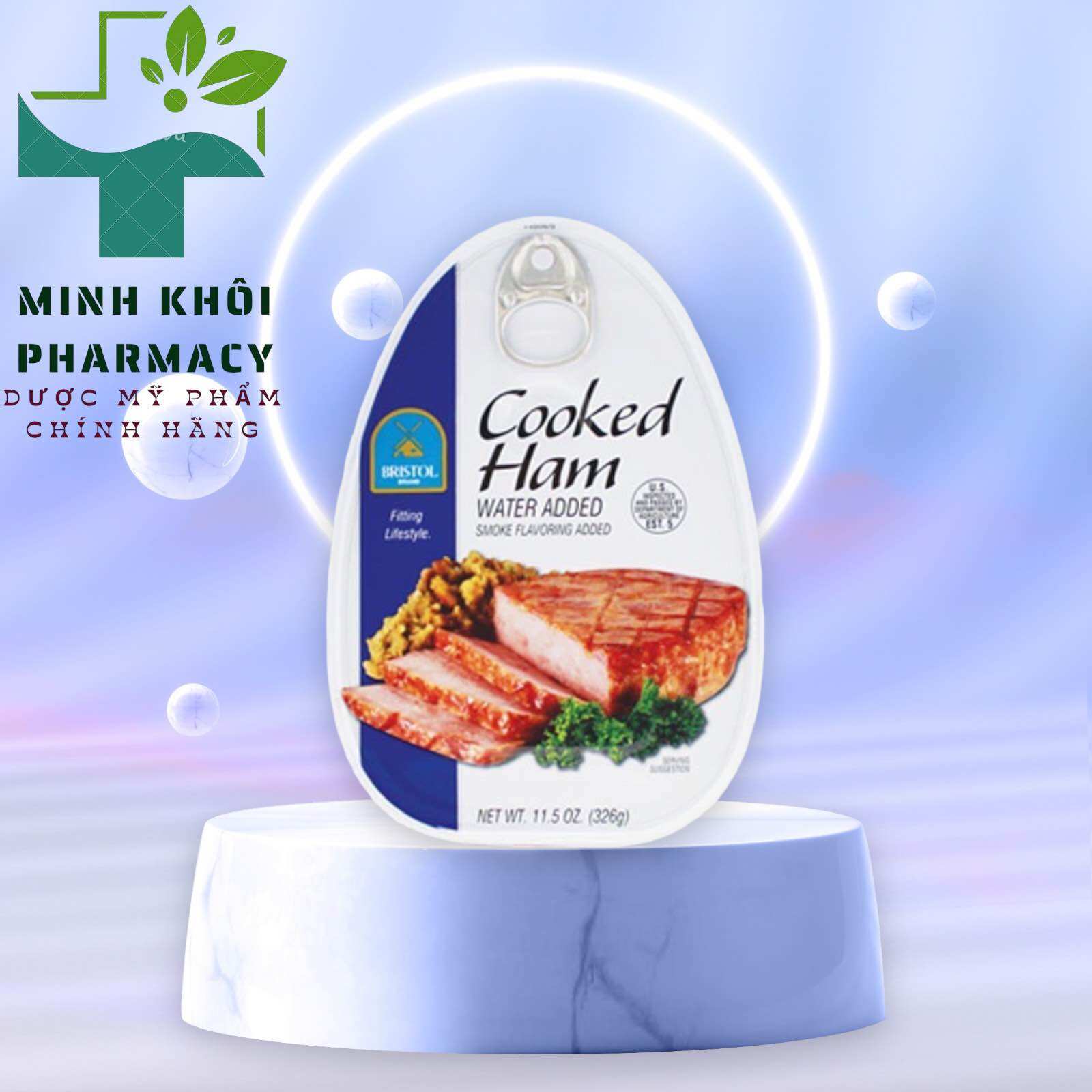 Thịt hộp cooked ham bristol 325g - nhập khẩu mỹ