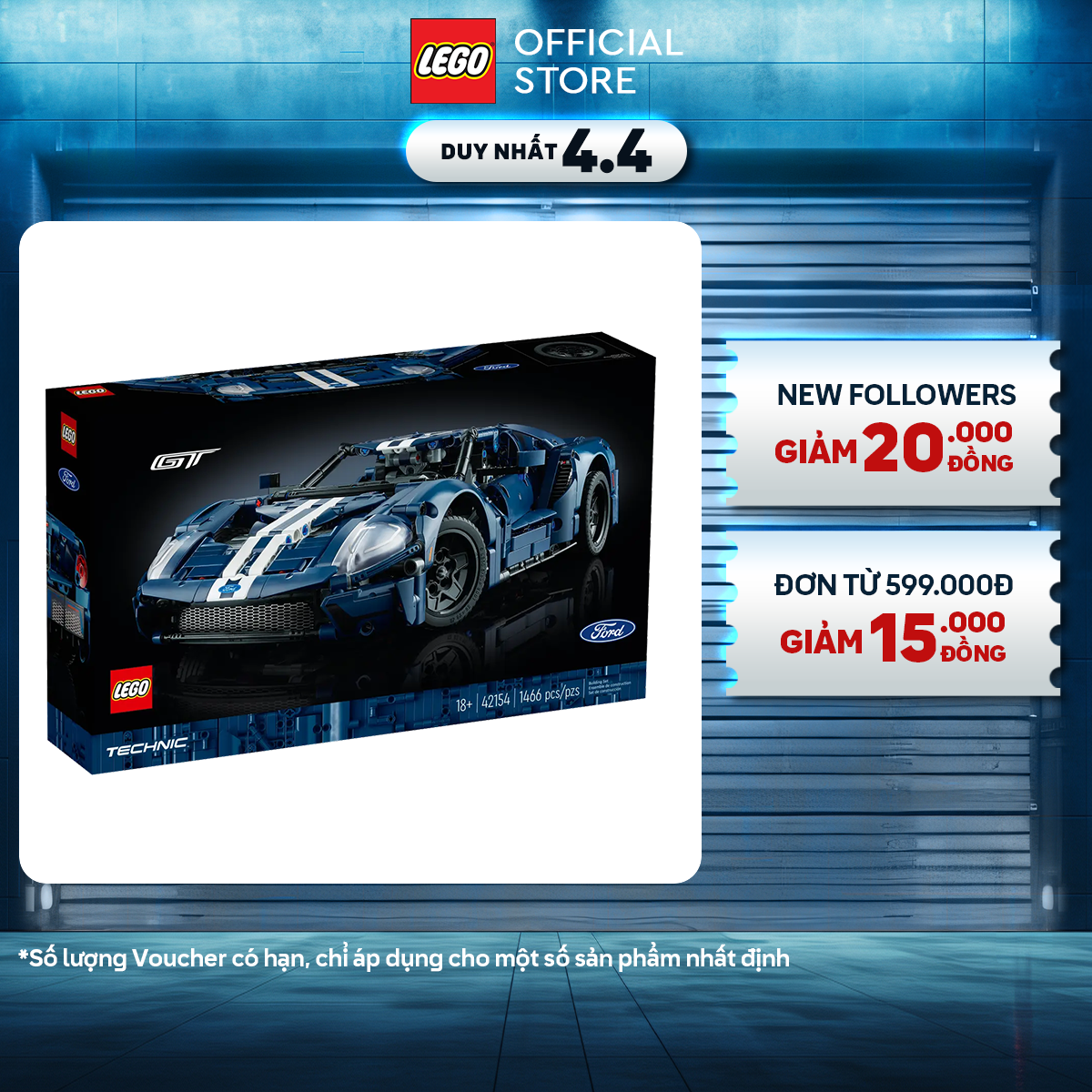 LEGO TECHNIC 42154 Siêu Xe Thể Thao Ford GT (1466 chi tiết)