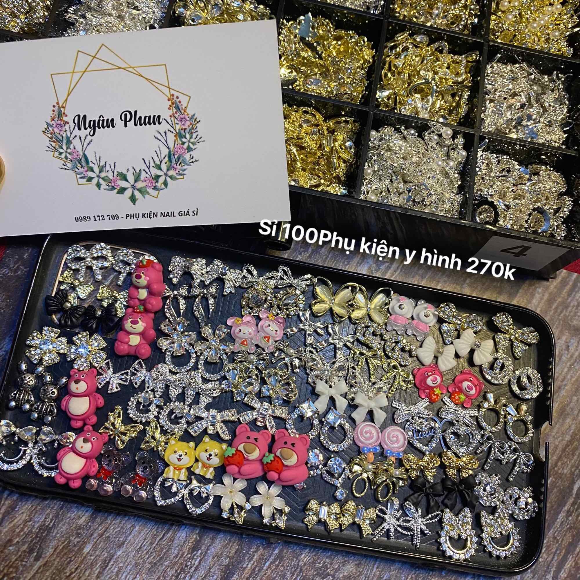 Combo 100 phụ kiện làm nail