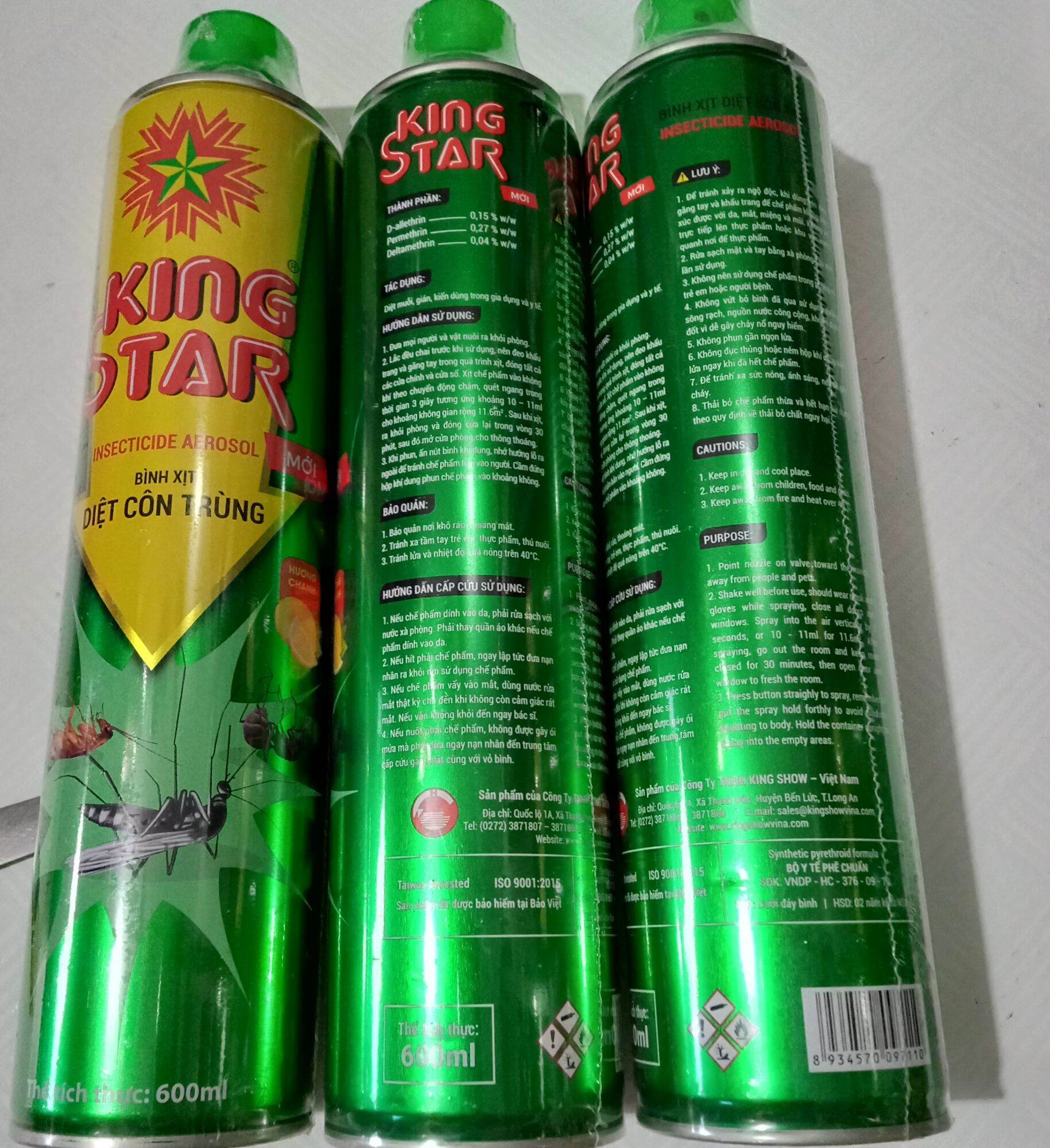 BÌNH XỊT CÔN TRÙNG KING STAR KIẾN GIÁN MUỖI 600ML