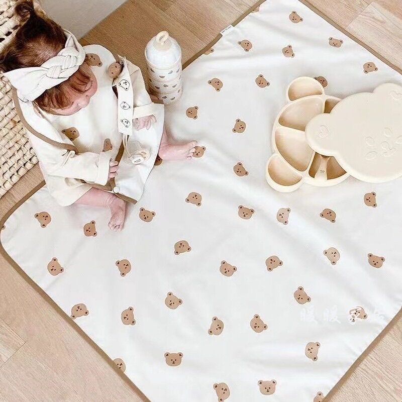 Thảm lót giường cũi chống thấm 2 mặt style hàn quốc